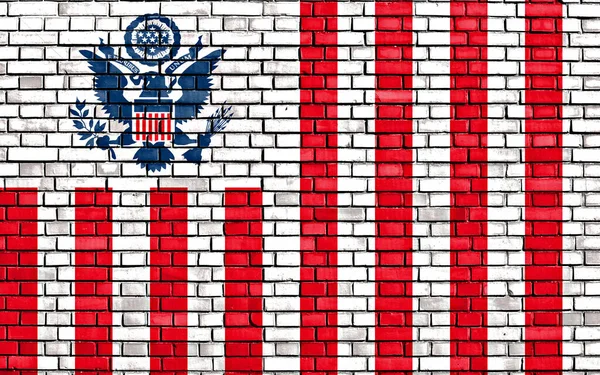 Flagge Der Zollbehörde Der Vereinigten Staaten Ziegelwand Gemalt — Stockfoto