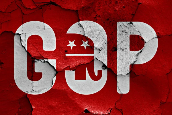 Flag Gop Painted Cracked Wall — Stock Photo, Image