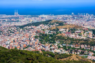 tibidabo, İspanya Barselona panoramik görünüm