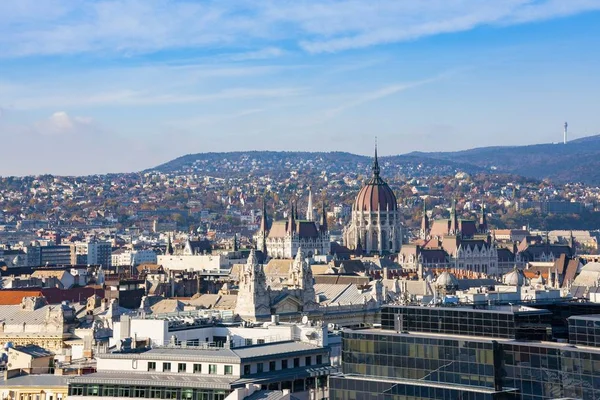 Panorama Budapest Dalla Basilica Santo Stefano Ungheria — Foto Stock