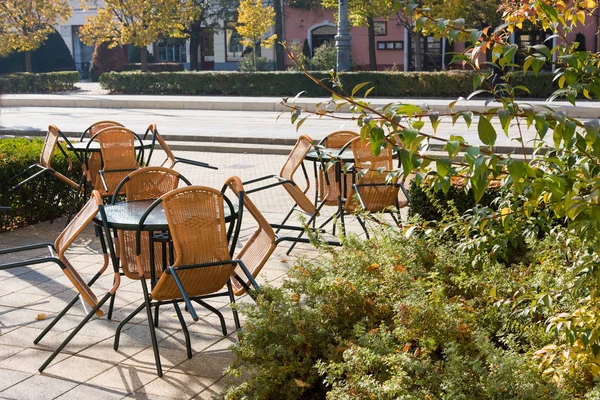 Tomma Gatan Café Höst Debrecen Ungern — Stockfoto