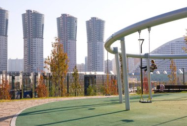 Moskova, Rusya - 18 Ekim 2018: Yeni park 