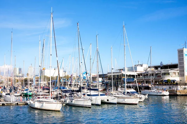 Barcelona Spanien Januari 2019 Port Vell Barcelona Gamla Hamnen Barcelona — Stockfoto