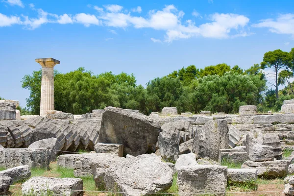 Building remains at ancient Olimpia archaeological site in Greece — Stock Photo, Image