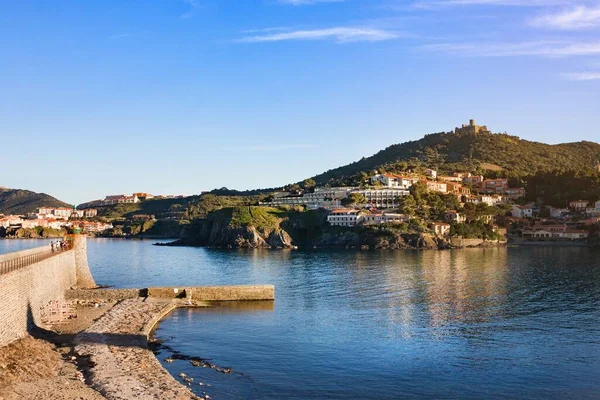 Collioure Villagein Sunny Night Roussillon Vermilion Coast Pyrenees Orientales França — Fotografia de Stock