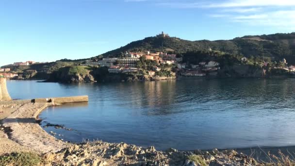 Collioure Domy Středověké Hradby Languedoc Roussillon — Stock video