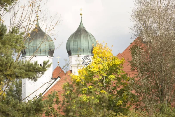 Zwiebeltürme Des Ehemaligen Klosters Seeon Bayern Deutschland — Stockfoto