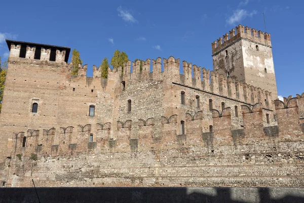 Castelvecchio Φρούριο Στην Πόλη Της Βερόνα Ιταλία — Φωτογραφία Αρχείου