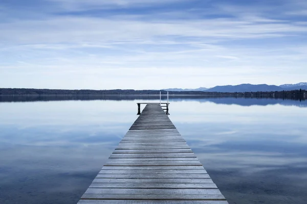 Molo Regionu Starnberské Jezero Vidět Bavorsku Německo — Stock fotografie
