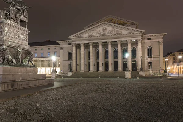 Teatro Nacional Munich Baviera Alemania Por Noche —  Fotos de Stock