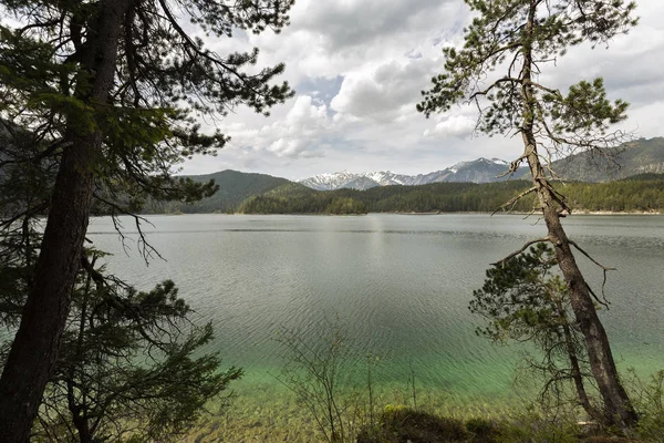 Printemps Lac Eibsee Bavière Allemagne — Photo