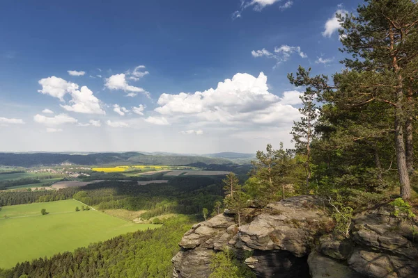 View Lilienstein Rock Formation Saxon Switzerland Germany — Stock Photo, Image