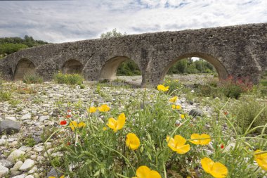 Tarihi Roma Kemer Köprüsü, Güney Fransa'da, Europe