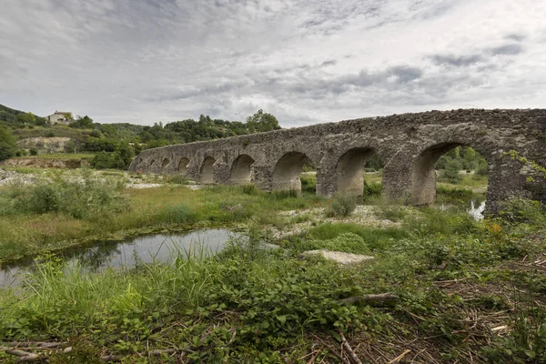 Storico Ponte Arco Romano Nel Sud Della Francia Europa — Foto Stock