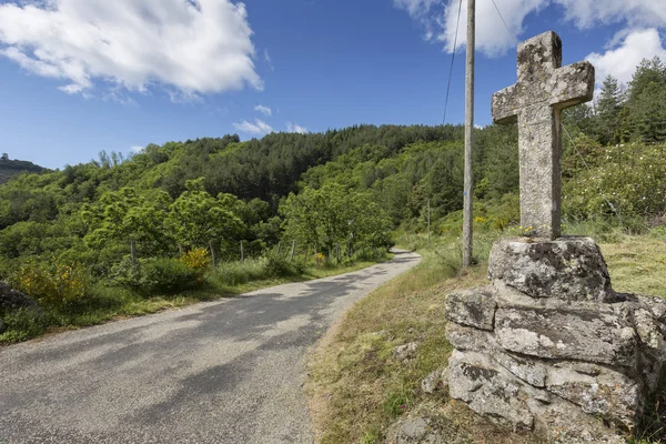 Gamla Sten Vägkanten Cross Södra Frankrike Europa — Stockfoto