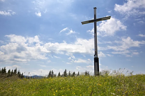 Summit Cross Rechelkopf Mountain Bavaria Germany — Stock Photo, Image