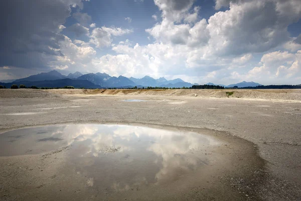 Waterless Forggensee Lake Bavaria Germany — Stock Photo, Image