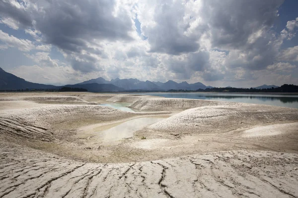 Waterless Forggensee Lake Bavaria Germany — Stock Photo, Image