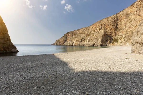 Pláž Konci Kaňonu Ajofarango Ostrov Kréta Řecko — Stock fotografie