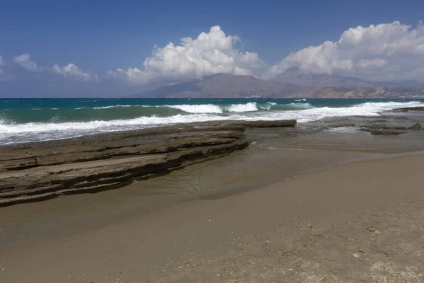 Praia Kalamaki Ilha Creta Grécia — Fotografia de Stock