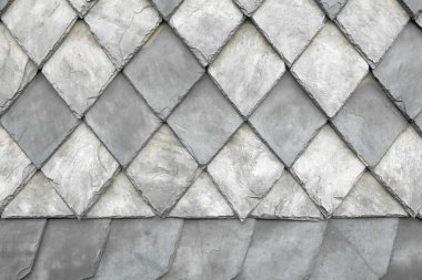 Arkaplan olarak tipik bir ev olan Thüringen, Almanya 'da kayrak döşemeler