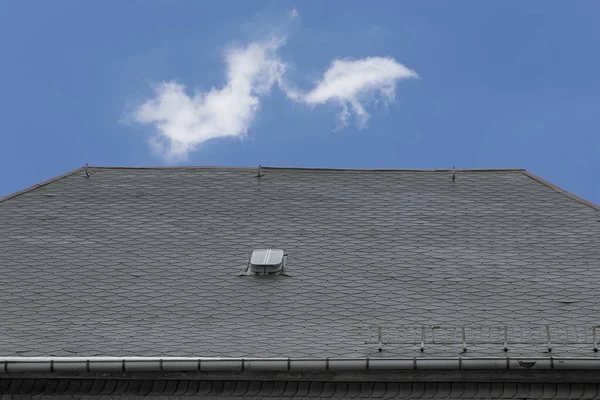 Telhas Ardósia Uma Casa Típica Turíngia Alemanha Como Fundo — Fotografia de Stock