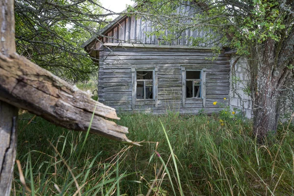 Opuštěný Domov Oblasti Vyloučení Černobylu Bělorusku Bílé Rusko — Stock fotografie