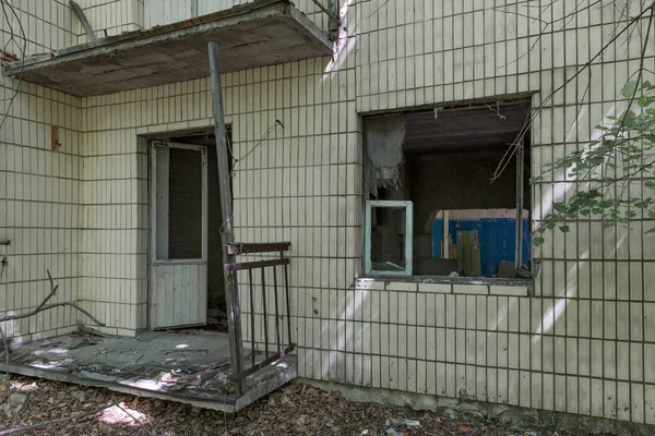 Verlaten Huis Uitsluitingszone Van Tsjernobyl Belarus Wit Rusland — Stockfoto