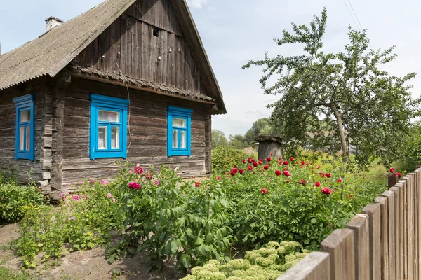 Maison Habitation Typique Dans Est Belarus Russie Blanche — Photo