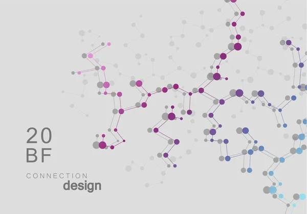 Diseño de molécula de malla conectada abstracta inteligente — Archivo Imágenes Vectoriales