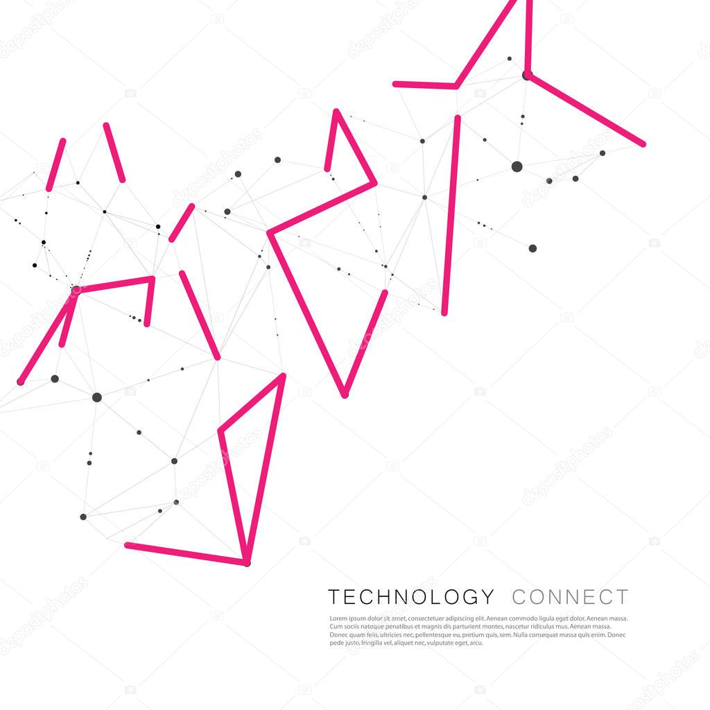 Color connect lines and molecules background