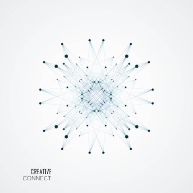 Bağlantılı çizgiler ve noktalar ile modern teknoloji tasarım