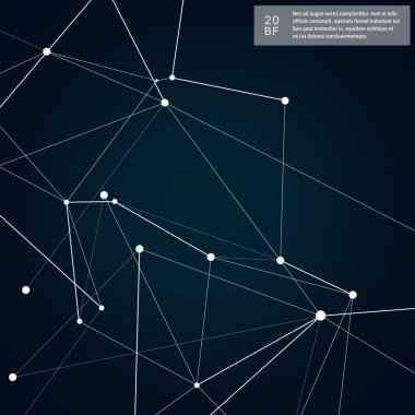 Soyut şekiller arka plan ve teknoloji ağ tasarımı. Atom, bilim ve koyu arka plan üzerinde moleküler vektör şekli