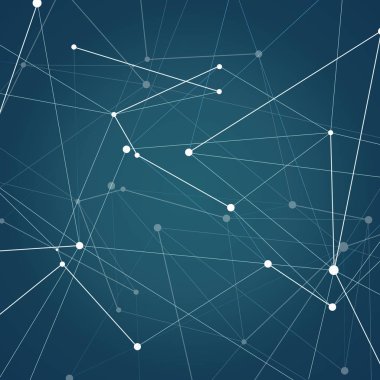 Soyut şekiller arka plan ve teknoloji ağ tasarımı. Atom, bilim ve koyu arka plan üzerinde moleküler vektör şekli