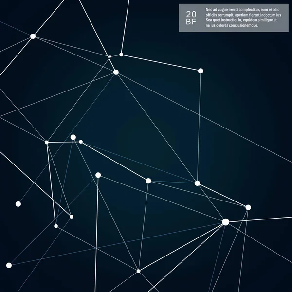 Soyut şekiller arka plan ve teknoloji ağ tasarımı. Atom, bilim ve koyu arka plan üzerinde moleküler vektör şekli