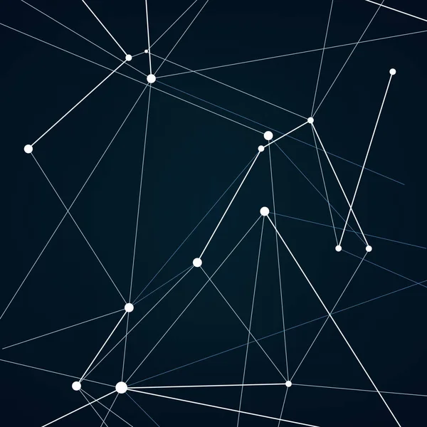 Soyut şekiller arka plan ve teknoloji ağ tasarımı. Atom, bilim ve koyu arka plan üzerinde moleküler vektör şekli
