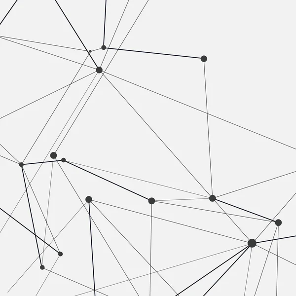 Astratto background scientifico della rete poligonale con punti e linee di connessione — Vettoriale Stock