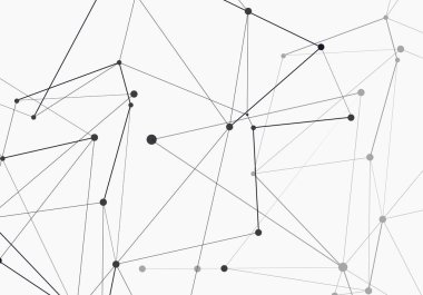 Üst üste binen çizgilerdeki noktalarla soyut şablona bağlanmış. Vektör teknolojisi arka planı