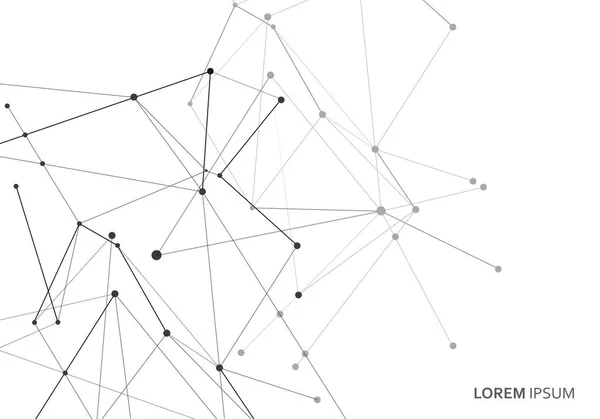 추상적 인 패턴을 겹쳐지는 선 위에 점으로 연결 합니다. 벡터 기술의 배경 — 스톡 벡터