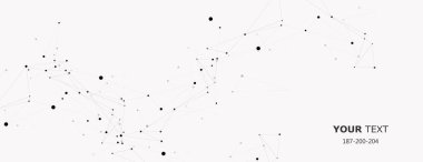 Geometrik bağlantılı çizgi ve noktalar ve vektör banner tasarımı