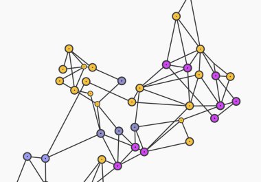Soyut ağ bağlı renk çizgiler ve noktalar ile minimalist tasarımı