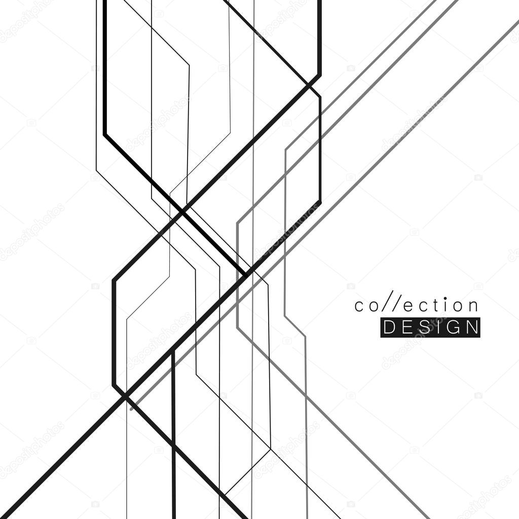Digital network abstract background with overlapping lines