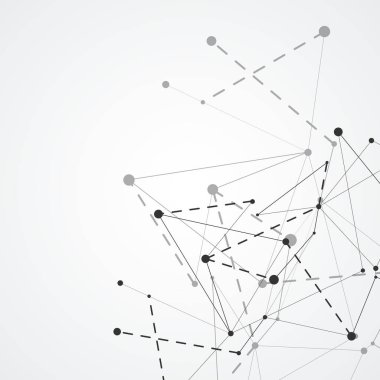 Bağlantı noktaları ve çizgileri ve teknolojik altyapı soyut