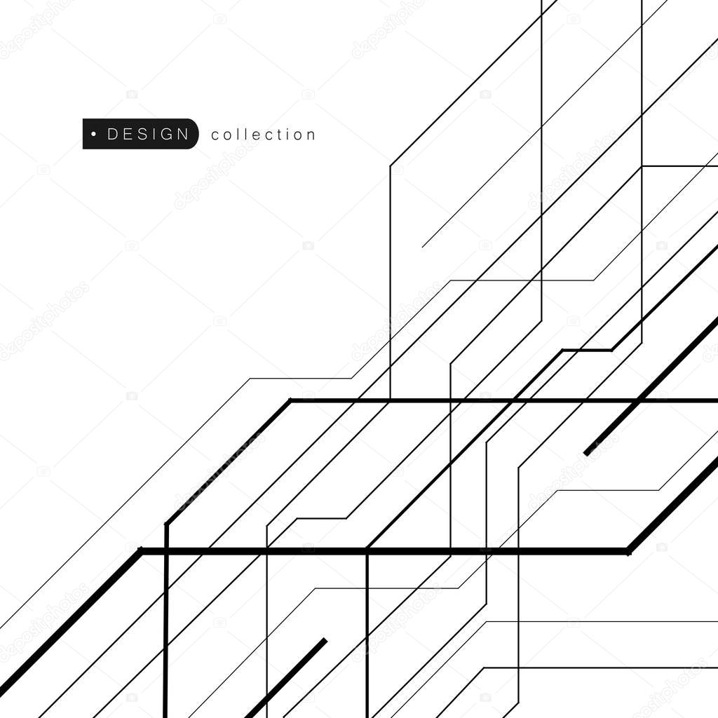 Vector lines concept pattern and technology modern background