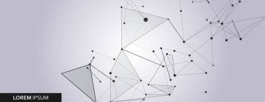 Bilim ve teknoloji ile bağlan çizgiler ve noktalar için afiş şablon