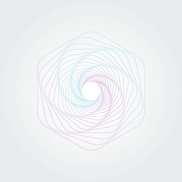 Abstracte swirl zeshoek vortex structuur — Stockvector