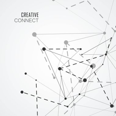 Noktalar ve çizgiler bağlanma poligonal arka plan