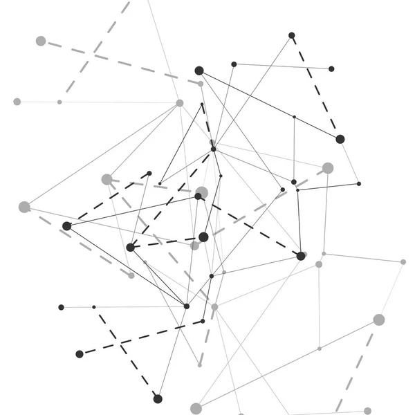 Noktalar ve çizgiler bağlanma poligonal arka plan — Stok Vektör