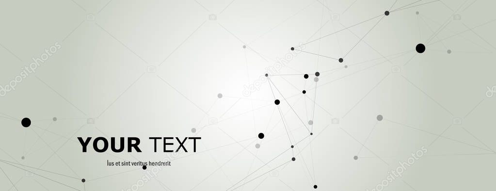 Geometric abstract background snd molecule and communication and big data vector design