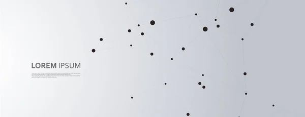 带有动态线和点的抽象连接模式 — 图库矢量图片